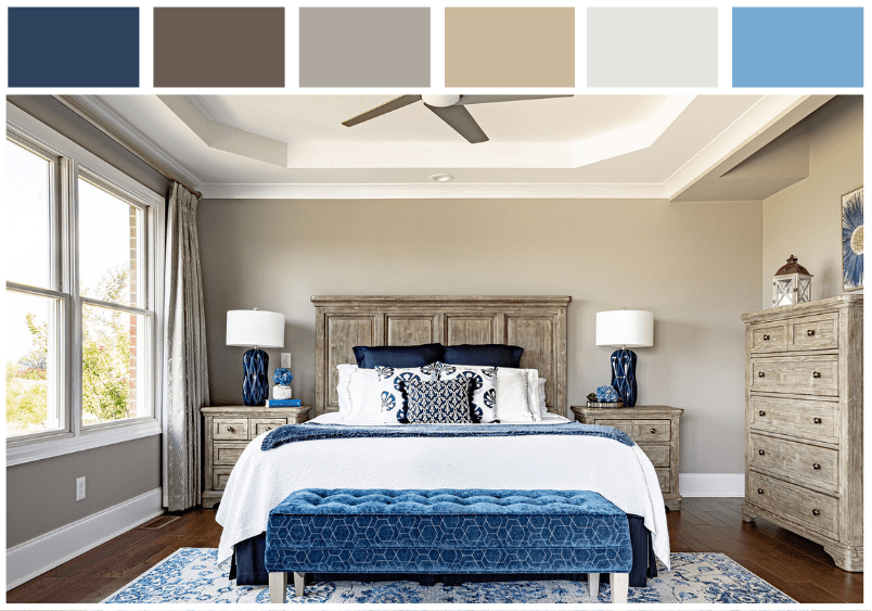 A color palette for the bedroom shown here.